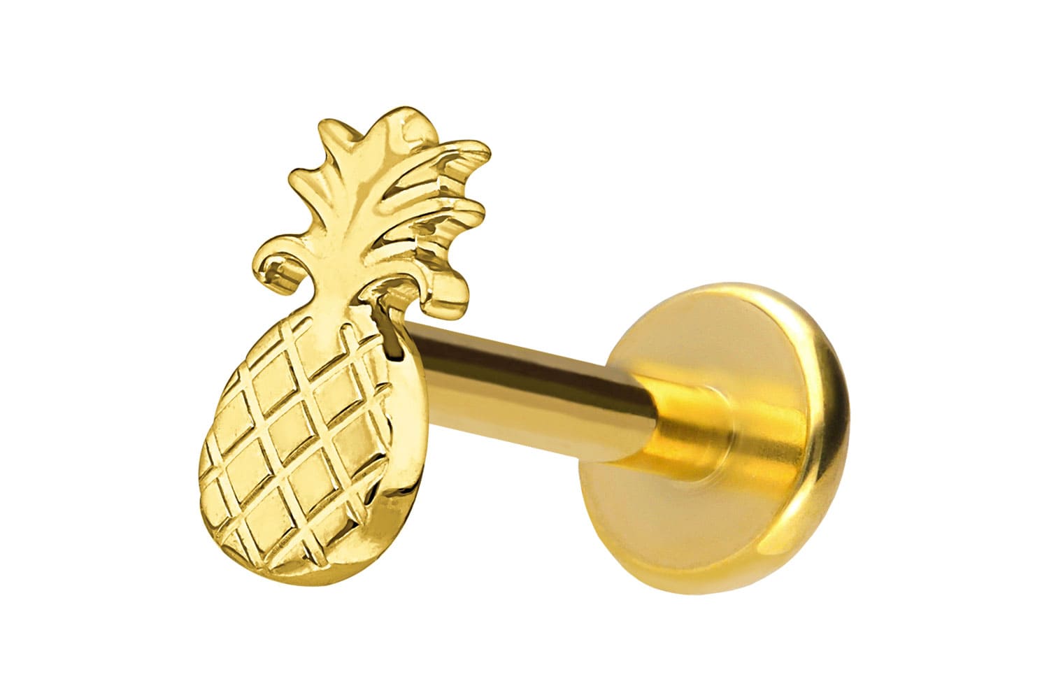 Titan Labret Piercing mit Push Fit ANANAS
